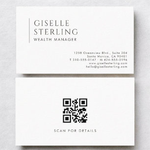 Carte De Visite Code QR du gestionnaire de patrimoine moderne prof