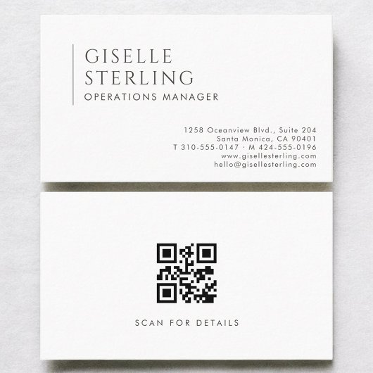Carte De Visite Code QR du gestionnaire d'exploitation moderne pro