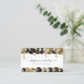 Carte De Visite Code QR du joueur de parti Black Gold Balloon (Debout devant)