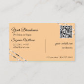 Carte De Visite Code QR du logo aux lignes argentées Orange et Pêc (Dos)