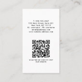 Carte De Visite Code QR du logo blanc clair générique professionne (Dos)