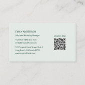 Carte De Visite Code QR du logo botanique floral tropical (Dos)