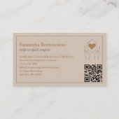 Carte De Visite Code QR du logo de Brown Caregiver (Dos)