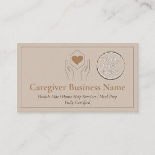 Carte De Visite Code QR du logo de Brown Caregiver