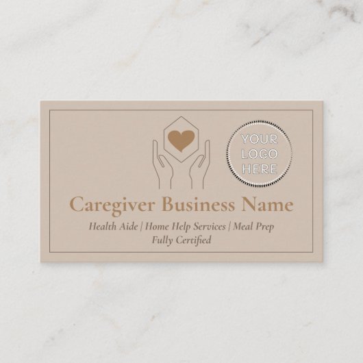 Carte De Visite Code QR du logo de Brown Caregiver (Devant)