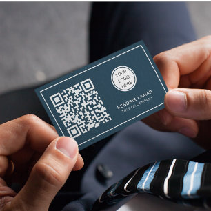 Carte De Visite Code QR du logo de la Compagnie Bleue Marine Profe