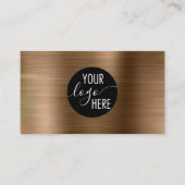 Carte De Visite Code QR du logo de la société Metallic Gold brossé (Devant)
