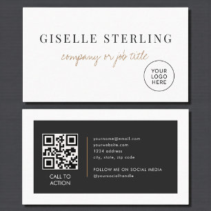 Carte De Visite Code QR du logo de la société minimaliste moderne