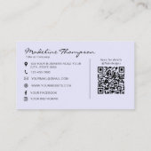 Carte De Visite Code QR du logo de la société professionnelle Lave (Dos)