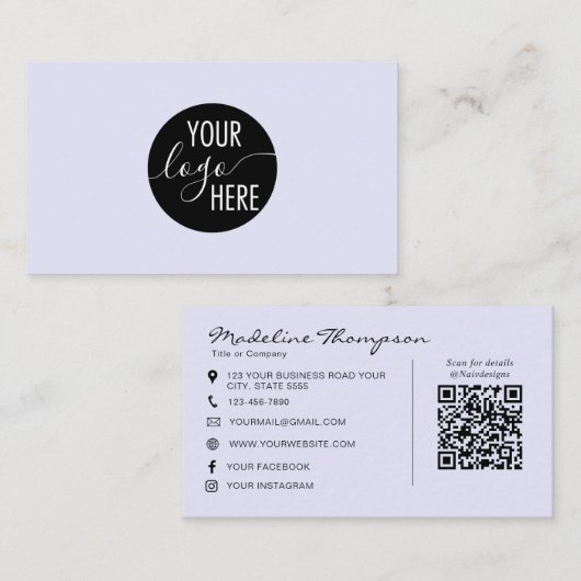 Carte De Visite Code QR du logo de la société professionnelle Lave (Devant / Derrière)