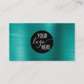 Carte De Visite Code QR du logo de la société Turquoise métallique (Devant)