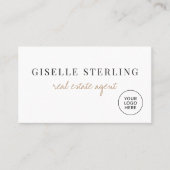 Carte De Visite Code QR du logo de l'agence immobilière minimalist (Devant)
