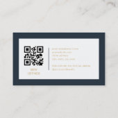 Carte De Visite Code QR du logo de l'agent immobilier bleu marine (Dos)
