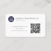 Carte De Visite Code QR du logo de l'entreprise (Dos)