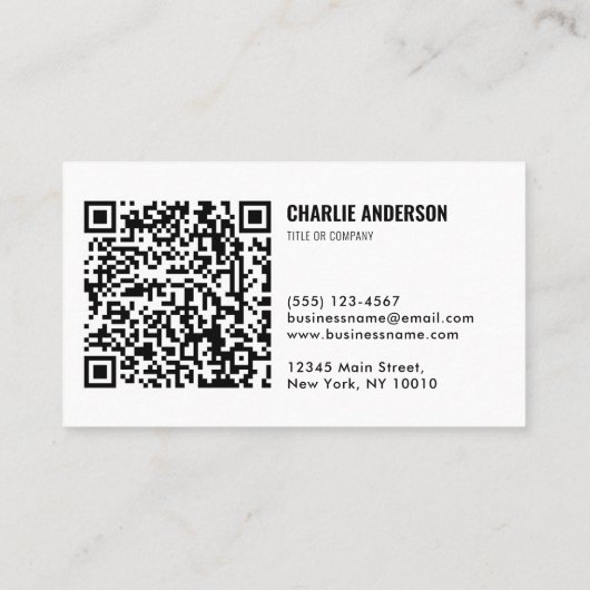 Carte De Visite Code QR du logo de l'entreprise (Dos)