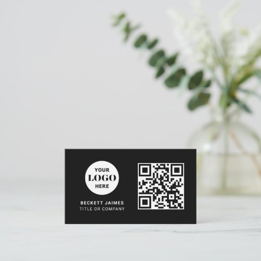 Carte De Visite Code QR du logo de l'entreprise (Debout devant)