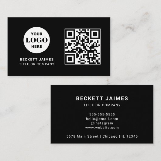 Carte De Visite Code QR du logo de l'entreprise (Devant / Derrière)