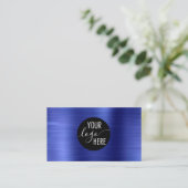 Carte De Visite Code QR du logo de l'entreprise en métal bleu bros (Debout devant)