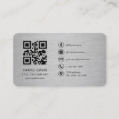 Carte De Visite Code QR du logo de l'entreprise métallisé (Devant)