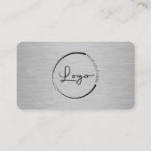 Carte De Visite Code QR du logo de l'entreprise métallisé (Dos)
