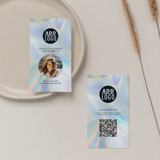 Carte De Visite Code QR du logo de l'entreprise Photo d'employé ho