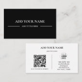 Carte De Visite Code QR du logo de l'entreprise | Professionnel mo (Devant / Derrière)