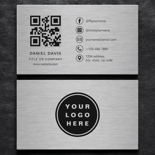 Carte De Visite Code QR du logo de l'entreprise professionnelle mé