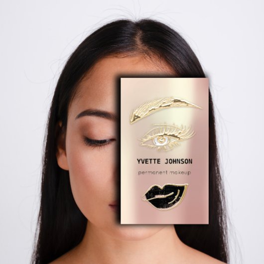 Carte De Visite Code QR du logo de maquillage Brochures profession