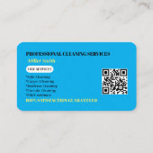 Carte De Visite Code QR du logo de nettoyage de canapé professionn (Dos)