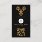 Carte De Visite Code QR du logo de poteau de salon de coiffure pou (Devant)
