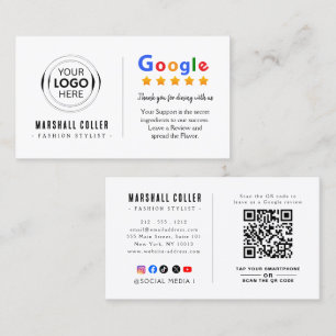 Carte De Visite Code QR du logo de restaurant Google