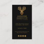 Carte De Visite Code QR du logo de salon de coiffure moderne Gold  (Dos)