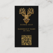 Carte De Visite Code QR du logo de salon de coiffure moderne Gold  (Devant)
