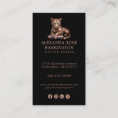 Carte De Visite Code QR du logo de salon de coiffure panthère en o (Dos)