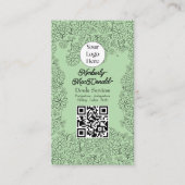 Carte De Visite code QR du logo de script des services de doula Ve (Devant)