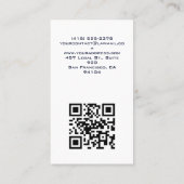 CARTE DE VISITE CODE QR DU LOGO D'ENTREPRISE MONOGRAMME LIGNE BLEU (Dos)