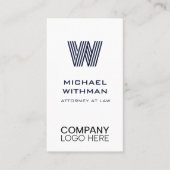 CARTE DE VISITE CODE QR DU LOGO D'ENTREPRISE MONOGRAMME LIGNE BLEU (Devant)