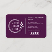 Carte De Visite Code QR du logo d'entreprise Plum pour les coordon (Devant)