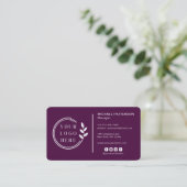 Carte De Visite Code QR du logo d'entreprise Plum pour les coordon (Debout devant)