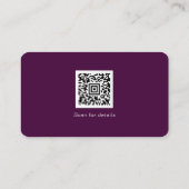 Carte De Visite Code QR du logo d'entreprise Plum pour les coordon (Dos)
