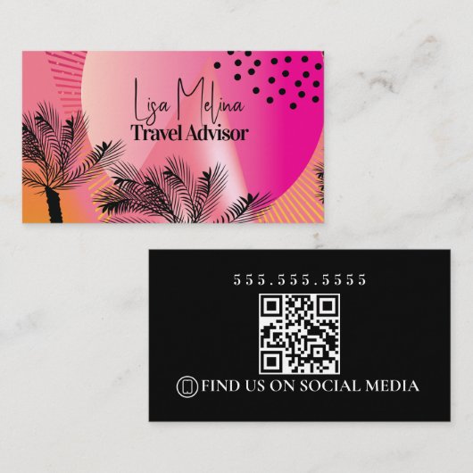 Carte De Visite Code QR du logo des services d'agent de conseiller (Devant / Derrière)