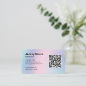 Carte De Visite Code QR du logo des services de beauté de l'esthét (Debout devant)