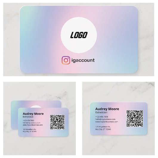 Carte De Visite Code QR du logo des services de beauté de l'esthét
