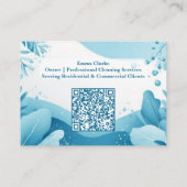 Carte De Visite Code QR du logo des services de nettoyage professi (Dos)