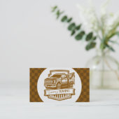 Carte De Visite Code QR du logo des services de remorquage Retro (Debout devant)