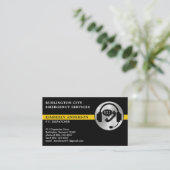 Carte De Visite Code QR du logo des services d'urgence du dispatch (Debout devant)