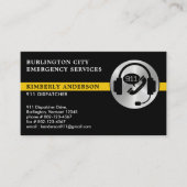 Carte De Visite Code QR du logo des services d'urgence du dispatch (Devant)