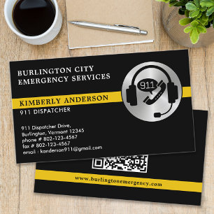 Carte De Visite Code QR du logo des services d'urgence du dispatch