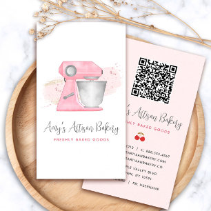 Carte De Visite Code QR du Logo du Mélangeur de Boulangerie Rose B