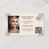 Carte De Visite Code QR du logo du portefeuille Concepteur d'intér (Dos)